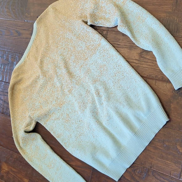 ANTHRO I Light Blue & Ombre Metallic Knit Details Cardigan Sweater by NUMPH, XS - Picture 10 of 14